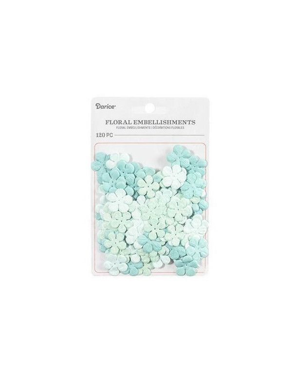 FLORES DE PAPEL MINI GLITTER MINT DARICE