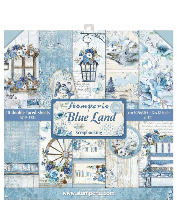 STAMPERIA BLUE LAND 10 DOUBLE FACED SHEETS 190GR SKU SBBL47