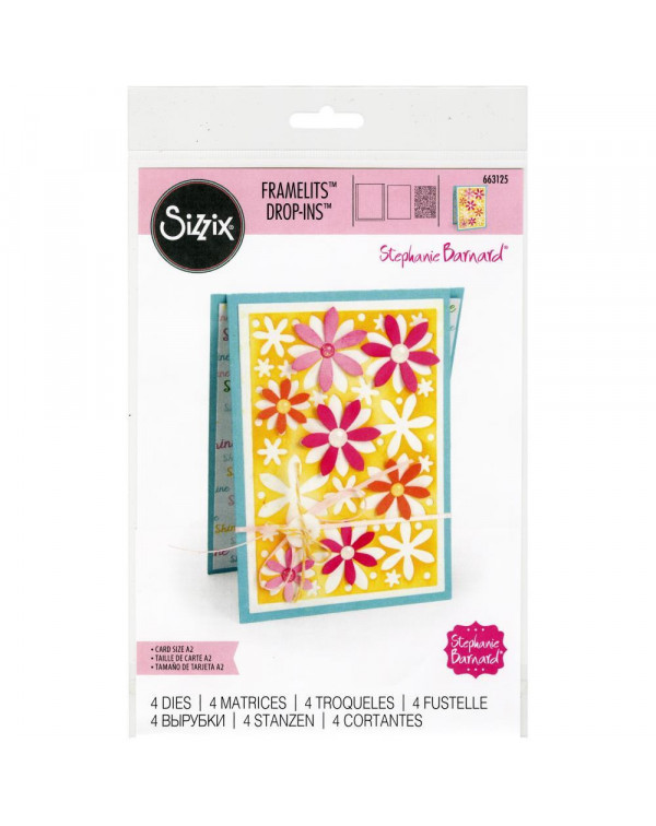 TROQUEL FRAMELITS DROP-INS CARD, FLOWERS DROP-INS SIZZIX