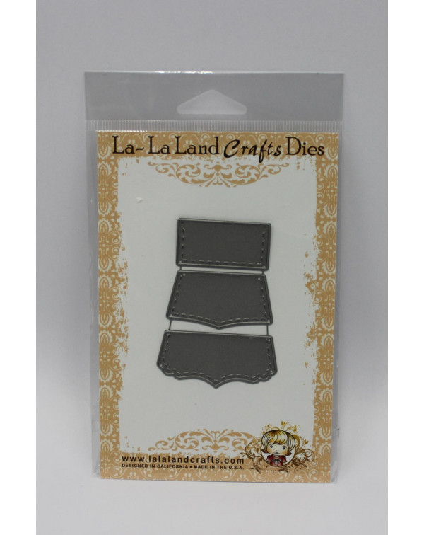 TROQUEL  DIE 3/PKG STITCHED TABS LA-LA LAND