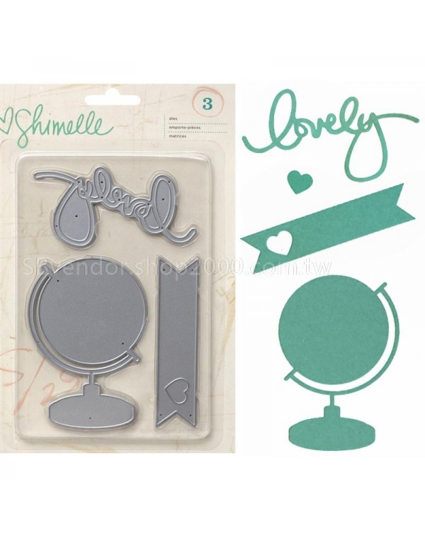 TROQUEL DIES 3/PKG GLOBE/LOVELY/BANNER SHIMELLE