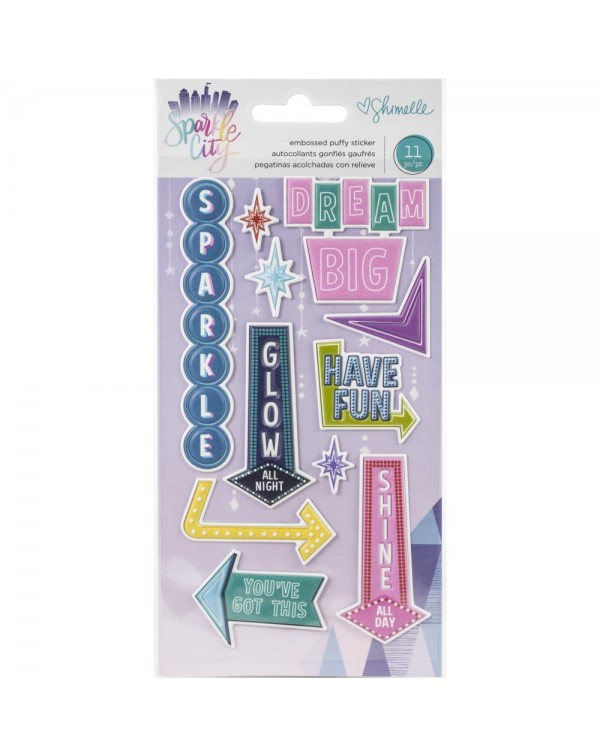 EMBOSSED PUFFY STICKERS SPARKLE CITY AC SHIMELLE