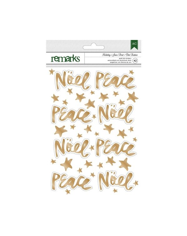 REMARKS GOLD FOIL STICKERS HOLIDAY