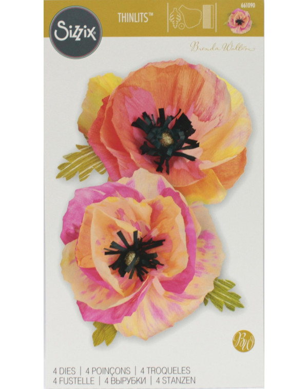 TROQUEL THINLITS FLORES LARGE POPPY BRENDA WALTON SIZZIX