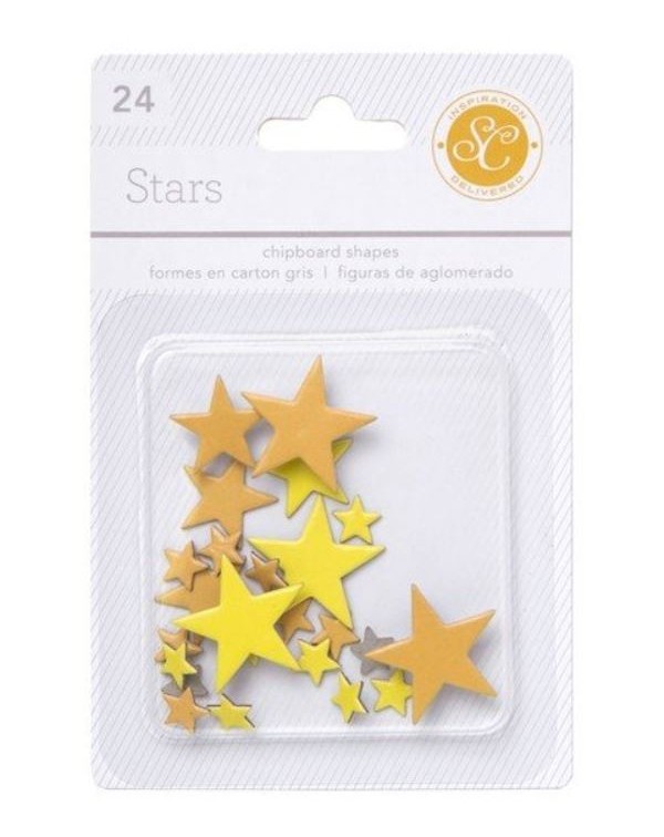 CHIPBOARD SHAPES STARS YELLOW STUDIO CALICO