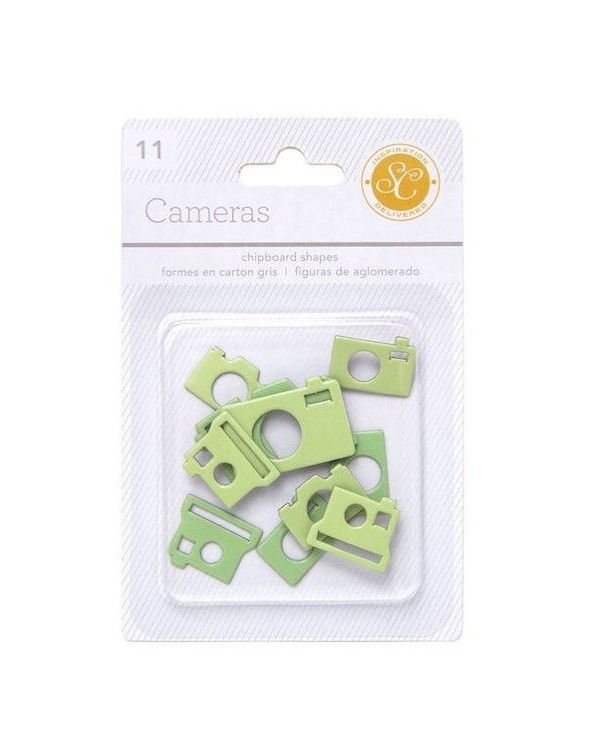 CHIPBOARD SHAPES CAMERAS GREEN STUDIO CALICO